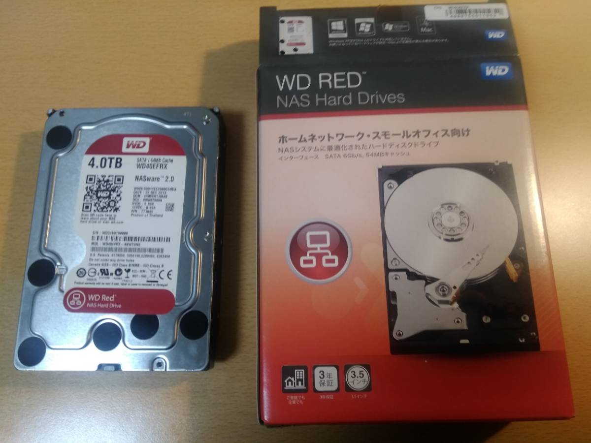 WD RED 4TB WD40EFRX 中古 2 NASで運用したため電源投入回数は少ない