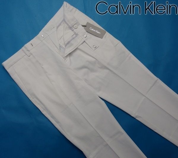新品1.9万★カルバンクライン 春夏 コットンストレッチ ホワイトパンツ/スラックス30インチ★白