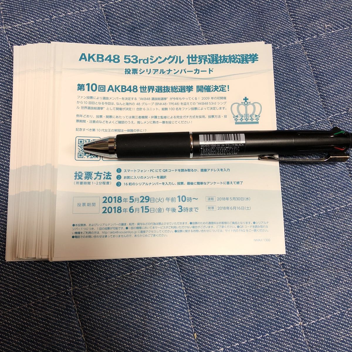 AKB48 世界選抜総選挙 投票券シリアルナンバー 55枚 (未使用)Teacher Teacher