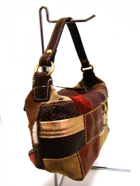 コーチ COACH バッグ ハンドバッグ レザー×ジャガード×ハラコ カーキ 