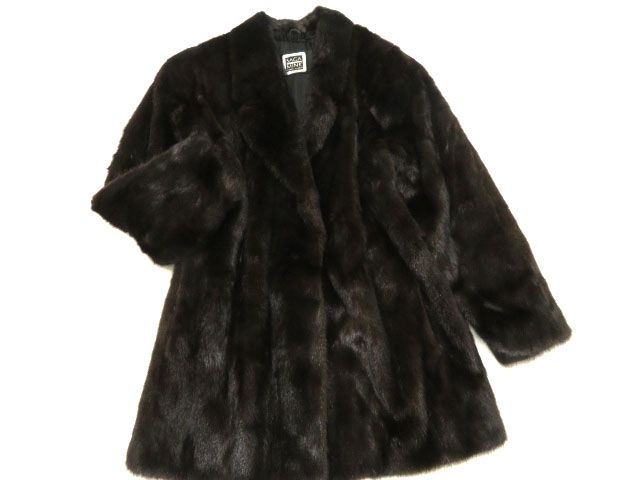 美品▽SAGA MINK サガ ブラックミンク 本毛皮コート 11号 毛質艶やか◎