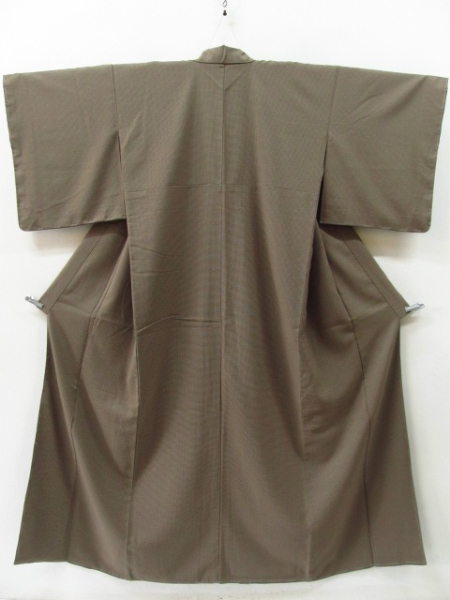 ★着物10★ 1円 化繊・ウール 着物 変わり千鳥格子 Lサイズ 袷 身丈168cm 裄67cm [同梱可] ☆☆☆☆