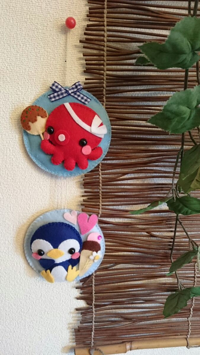 ハンドメイド フェルトの夏オーナメント ペンギン いるか 夏祭り 花火 ひまわり 金魚 すいか 施設 保育 壁面飾り 吊し飾り リースの質問一覧