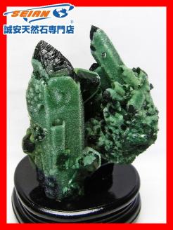 1円スタート！ 誠安◇1.3Kg緑水晶 クラスター グリーンクォーツ