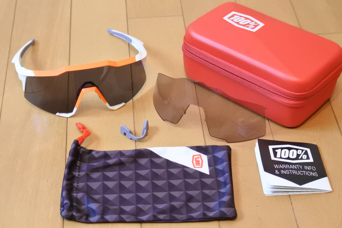 サガン着用 新品 本物 100% SPEEDCRAFT サングラス ホワイト×オレンジ
