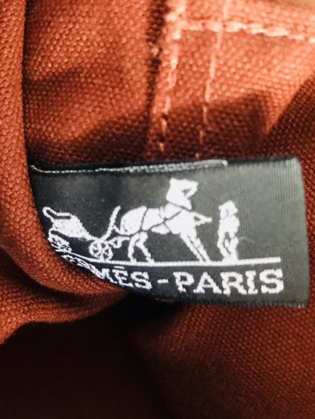 エルメス HERMES バッグ トートバッグ キャンバス ブラウン×ネイビー