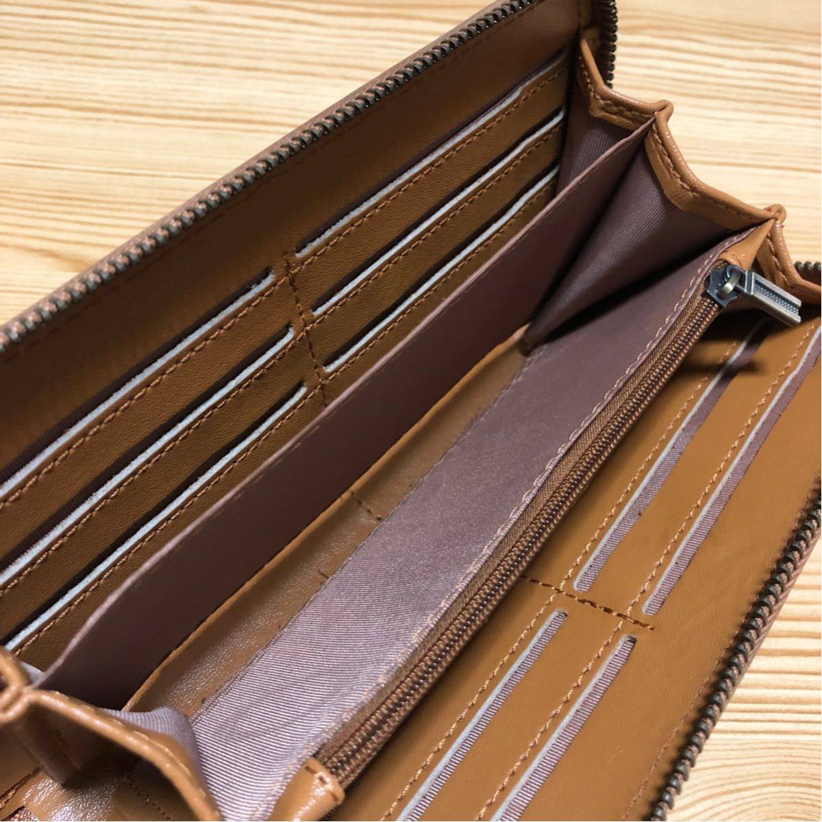 匠」訳あり/新品 試作品 手彫 花柄 長財布 本革 ラウンドファスナー