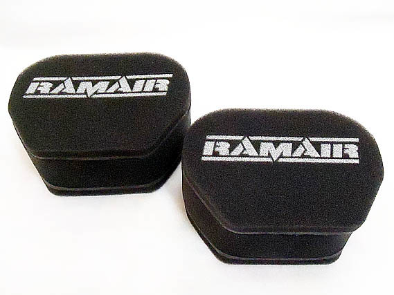 RAMAIR ラムエアー 汎用 エアフィルター 二連型2個セット新品！GSF、GSX－R1100、750、XJR1200、Z1R、GS1000、GS750、ZRXなどに！