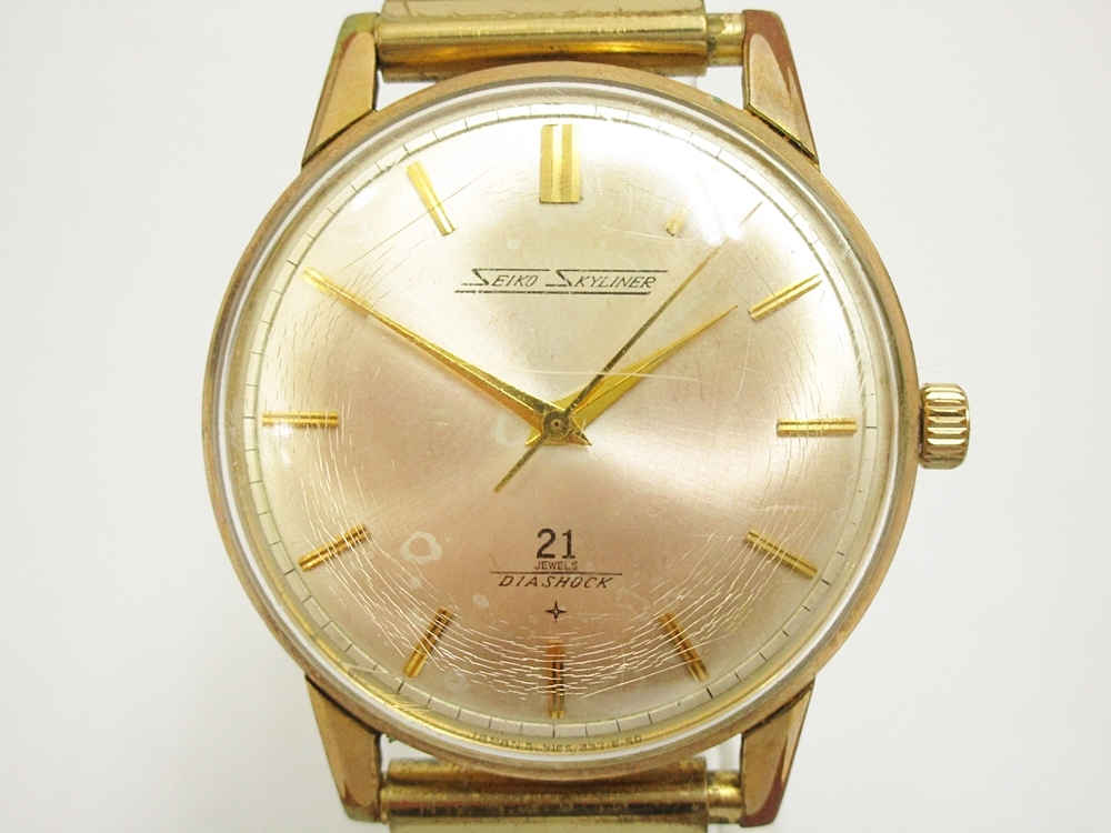 03 96-43049-13 SEIKO SKYLINER DIASHOCK セイコー 21石 手巻き式 金 