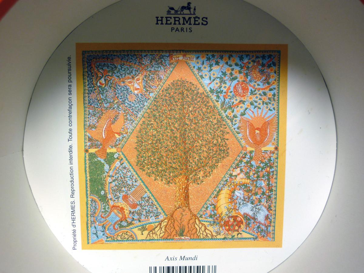 セール HERMES エルメス Axis Mundi プリーツスカーフ （オレンジ） 美
