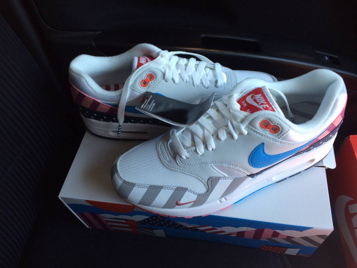 NIKE AIR MAX 1 PARRA WHITE PURE PLATINUM 24.5cm US6.5 ナイキ エアマックス パラ AIRMAX AT3057-100 90 95 96 97 98 off white 国内正規