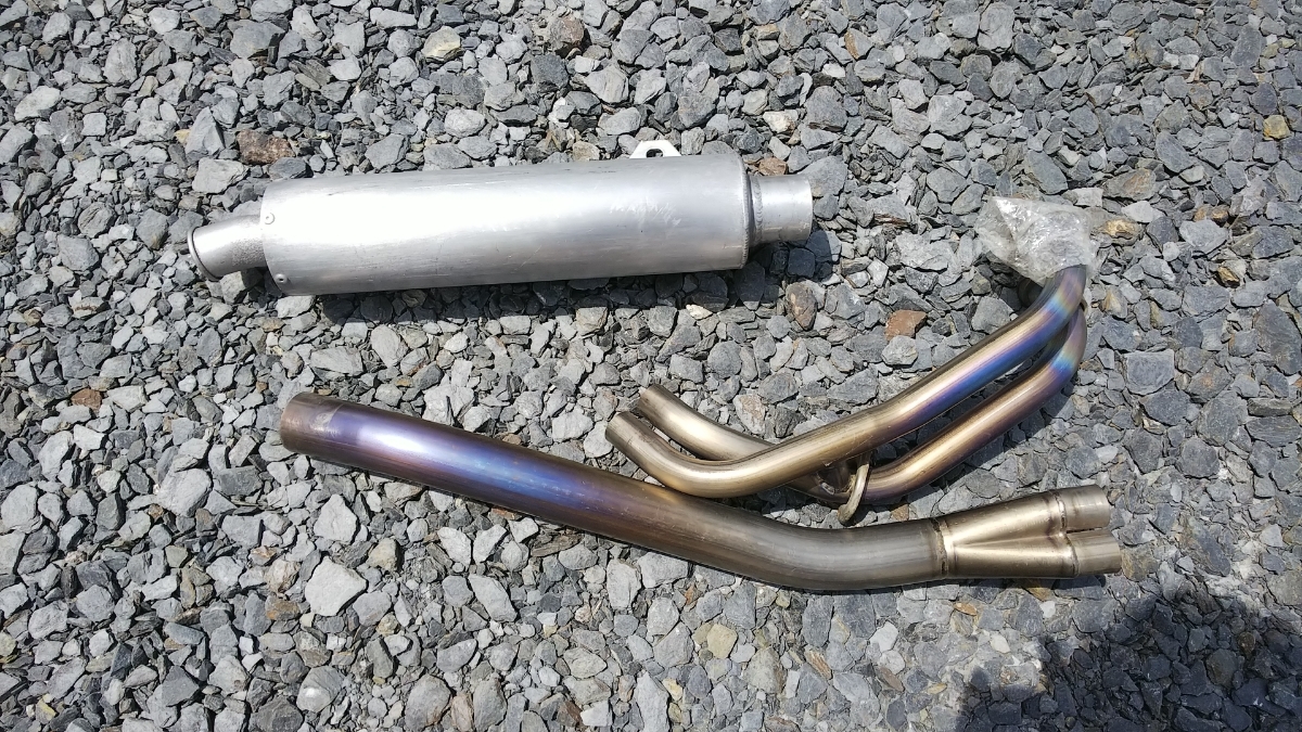 メーカー不明 チタン マフラー レース 車種不明 エキパイ欠品 パーツ