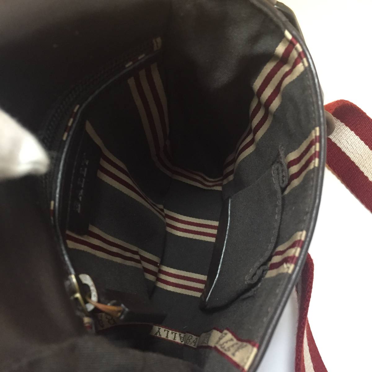BALLY◇バリー レザー ショルダーバッグ◇ダークブラウン - ショルダー 