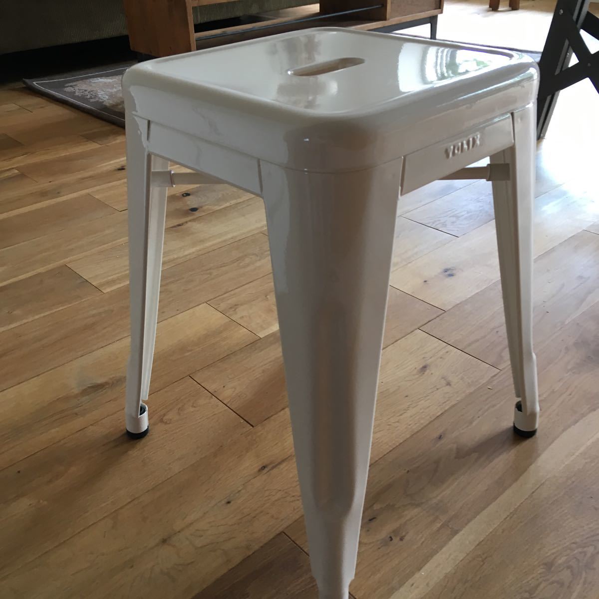 TOLIX フットスツール ダルトン トリックス ホワイト おしゃれ いす カフェ インダストリアル スチール フランス 中古美品_3