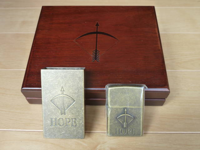 HOPE ZIPPOとシガレットケース 木箱入り 未使用
