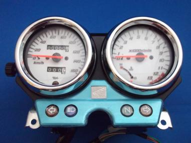 ★HONDA用 メーター ユニット VTR250 MC33 03～07年 ASSY ホワイト パネル スピードメーター タコメータ
