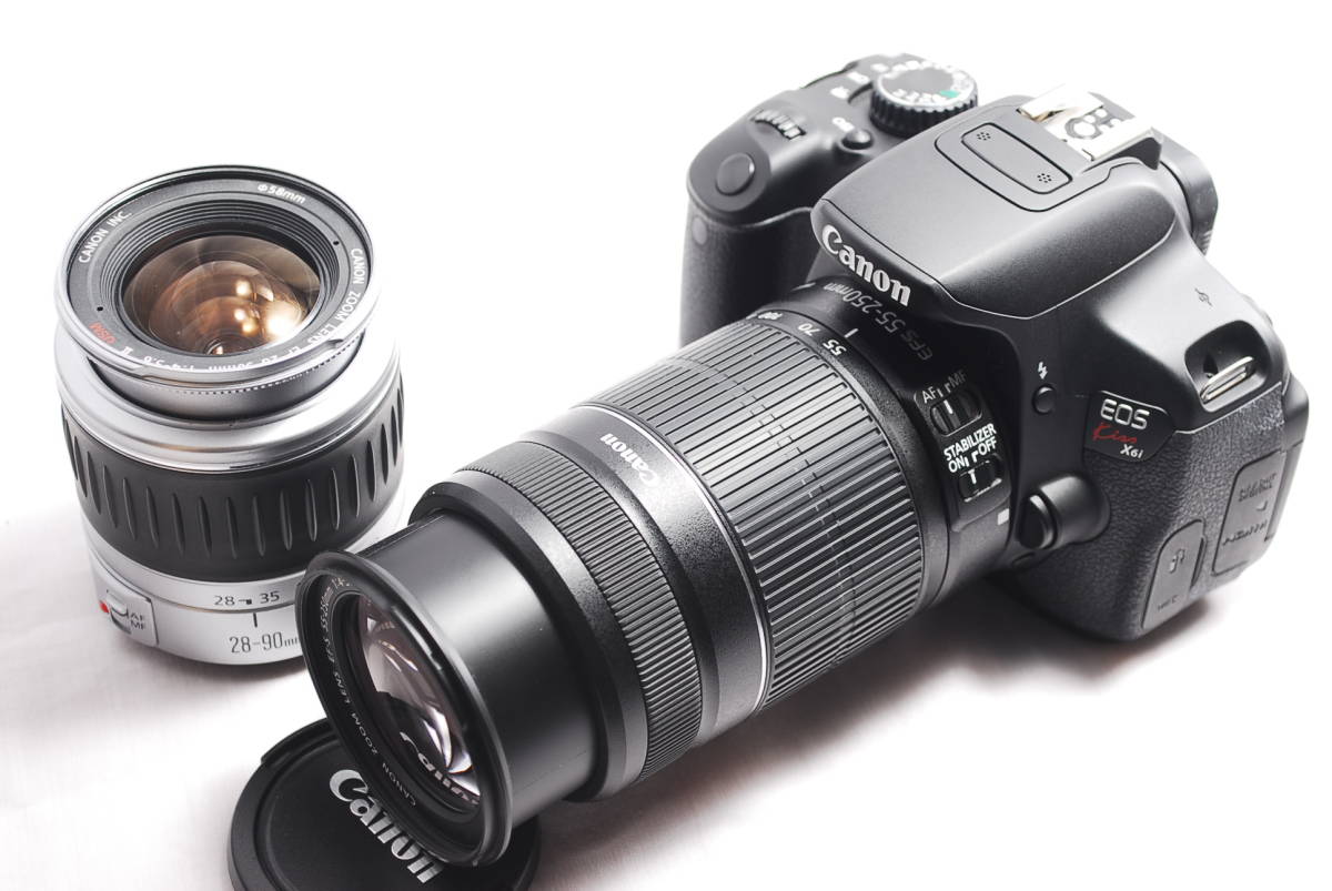 激安大特価，人気 極 CANON キャノン EOS kiss X6i ダブルズームレンズセット SDカード＆付属品一式付き おまけ＋安心保証(キヤノン)｜売買されたオークション情報、yahooの商品情報をアーカイブ公開 - オークファ キヤノン