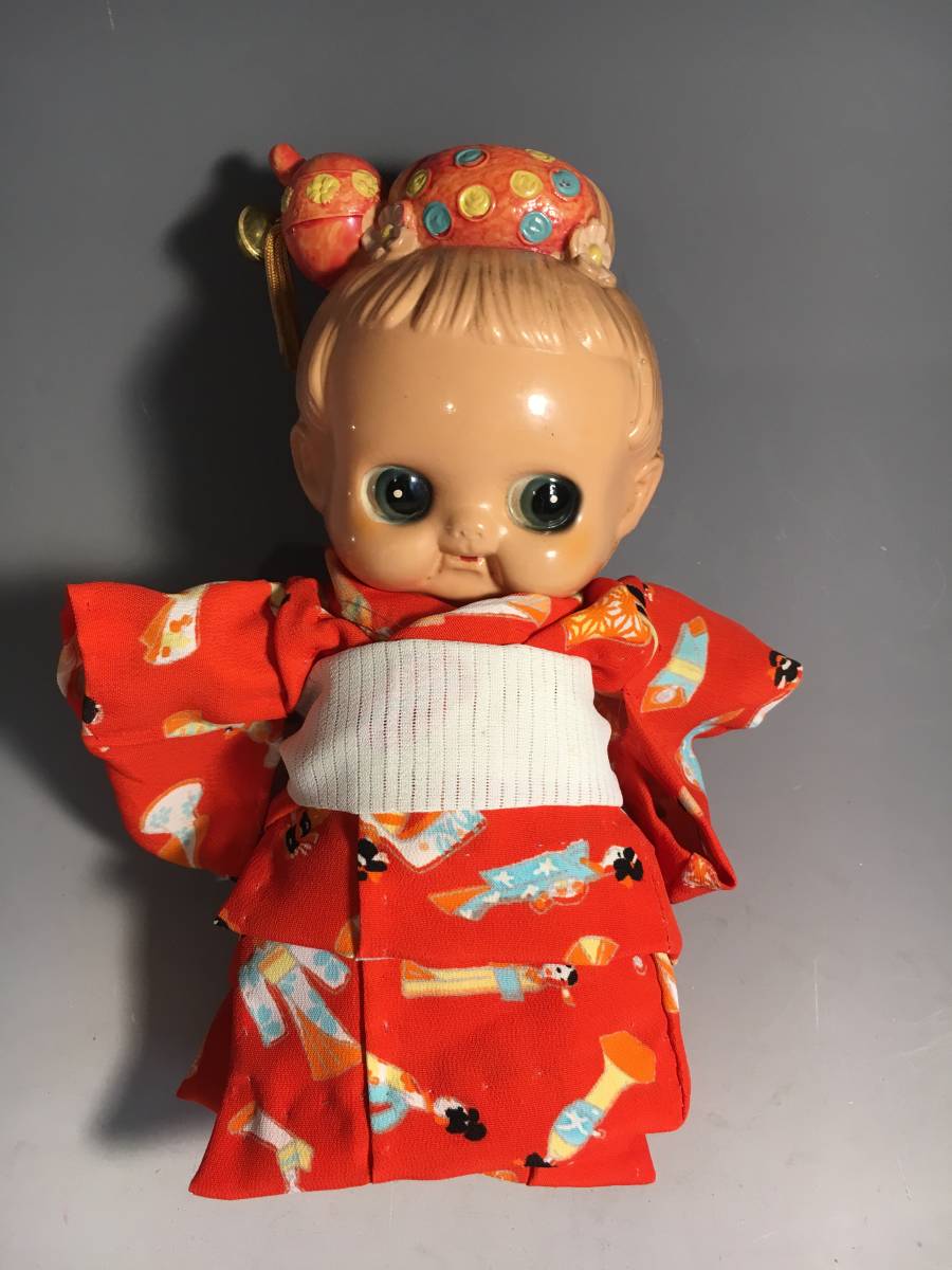 セルロイドお団子頭のキューピーちゃん＊デコちゃん＊着物＊中島製作所