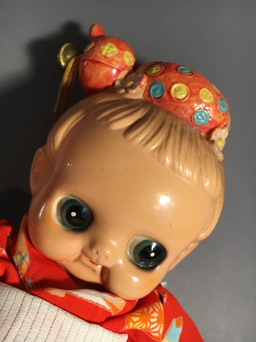 セルロイドお団子頭のキューピーちゃん＊デコちゃん＊着物＊中島製作所