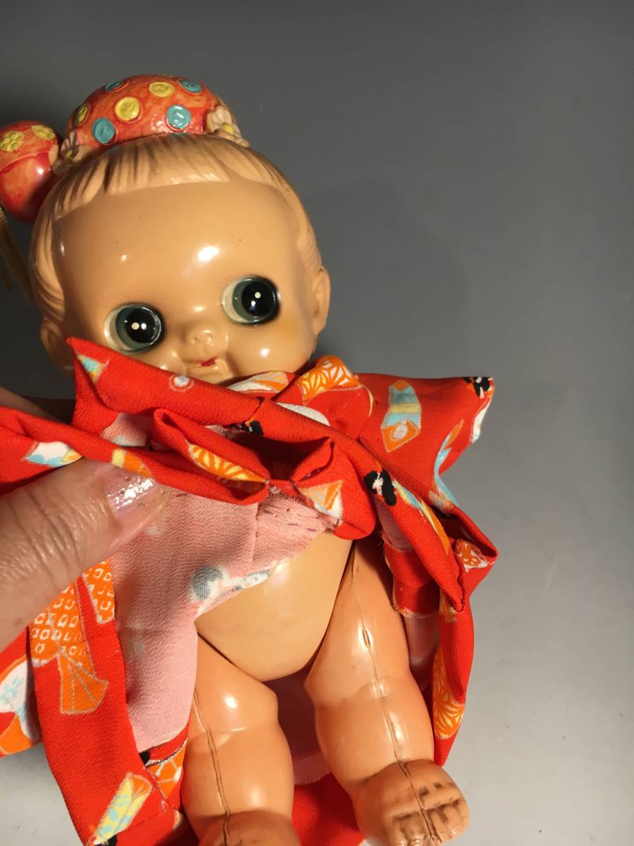 セルロイドお団子頭のキューピーちゃん＊デコちゃん＊着物＊中島製作所