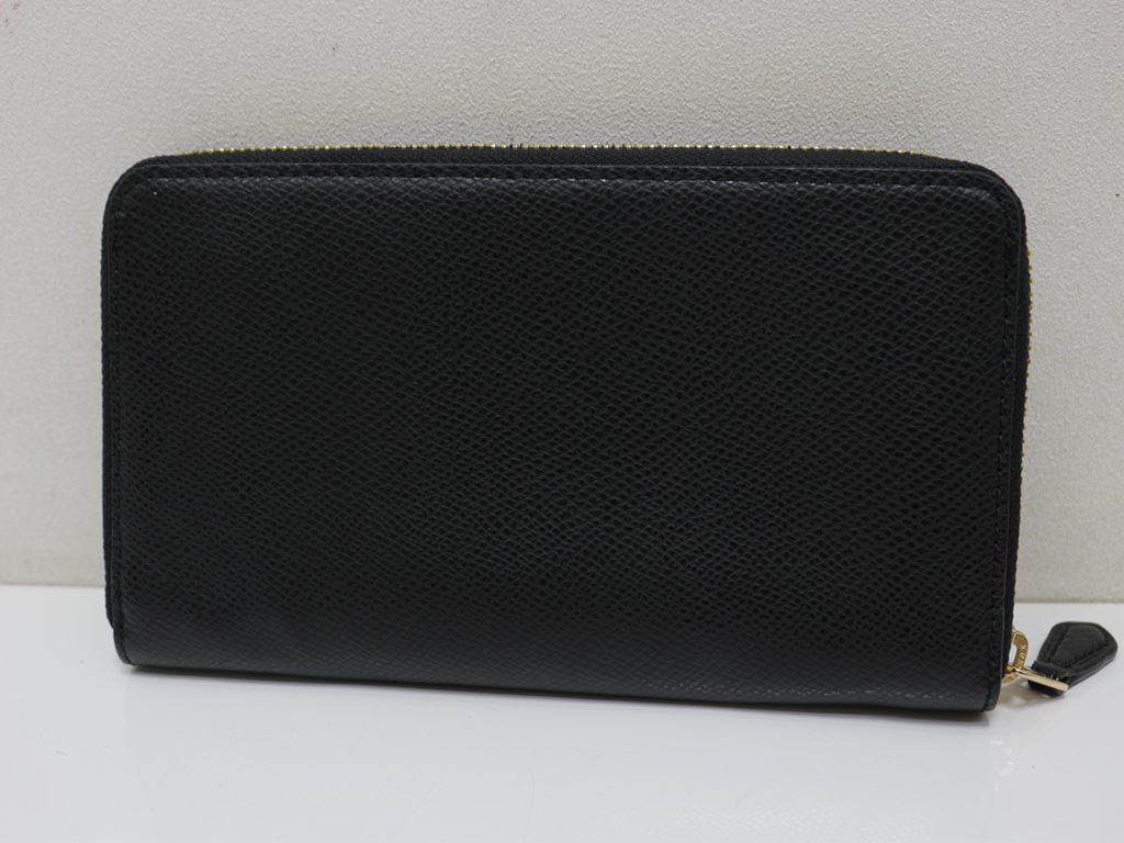 正規美品【コーチ】小銭入れ有り ラウンドファスナー付き長財布