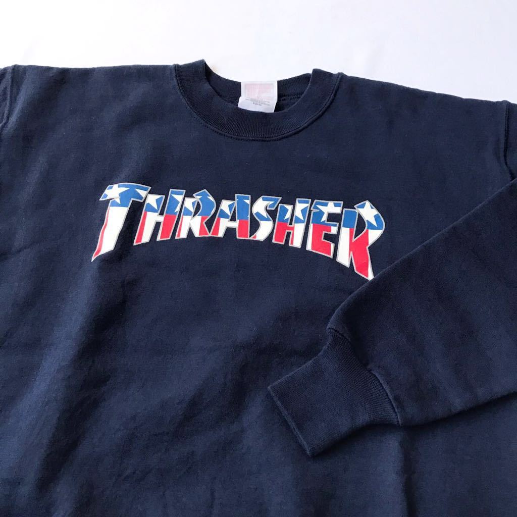 USA製 スウェット 90s 90's \星条旗\ Thrasher\ - THRASHER L