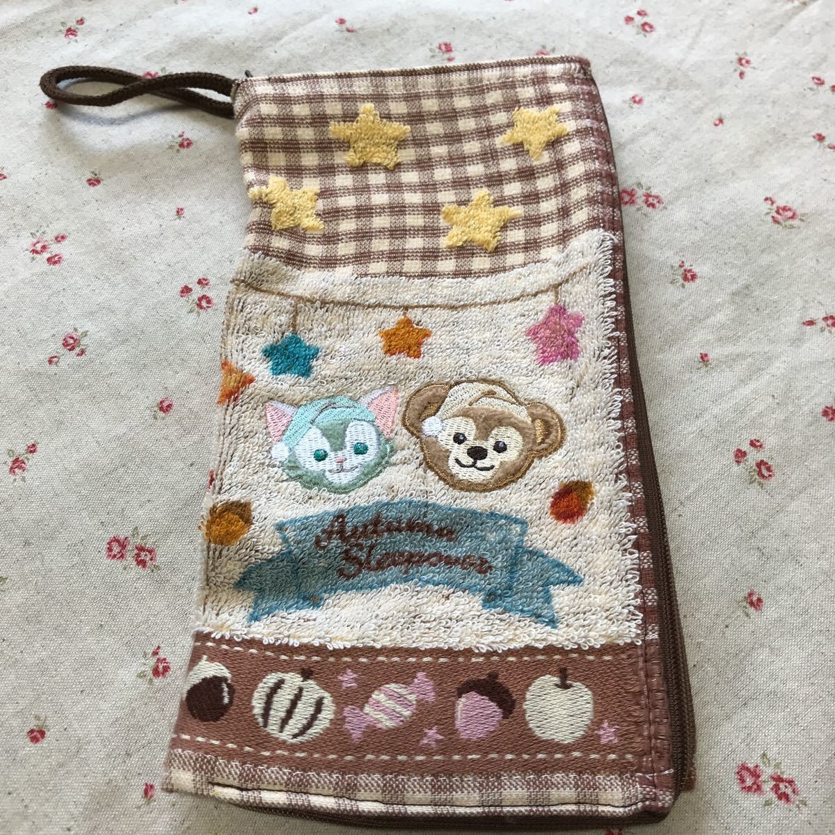 ★オータムスリープオーバー★ループ付き タオルポーチ 小物入★ダッフィ &ジェラトーニ★★35周年記念★ハンドメイド★TDS★8/23 新発売★_2