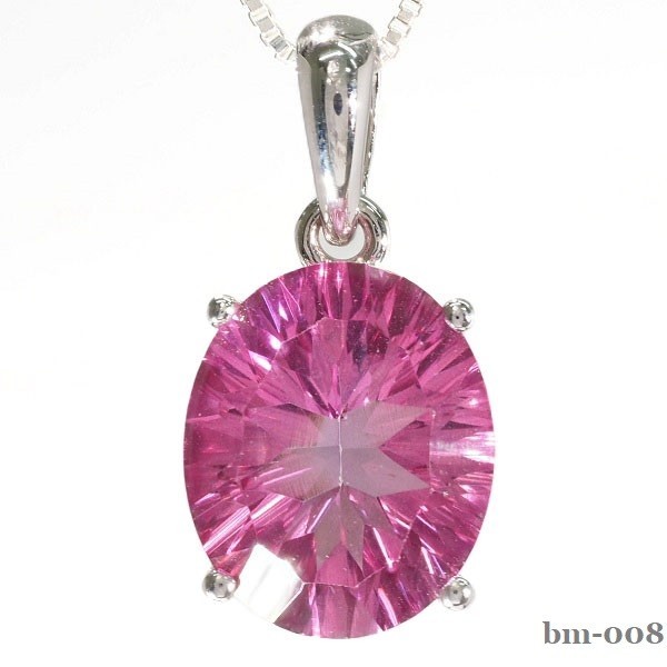 ★新品★ 最高品質 ピンク トパーズ ネックレス 刻有 [2.50ct][返金対応可] Pt bm-008 ｍ-128(2)