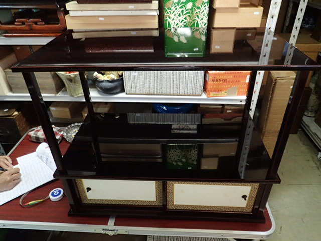 紹鴎棚 木箱 宗春作 茶器⁄茶道具 茶棚 お棚 在銘 漆器 木製