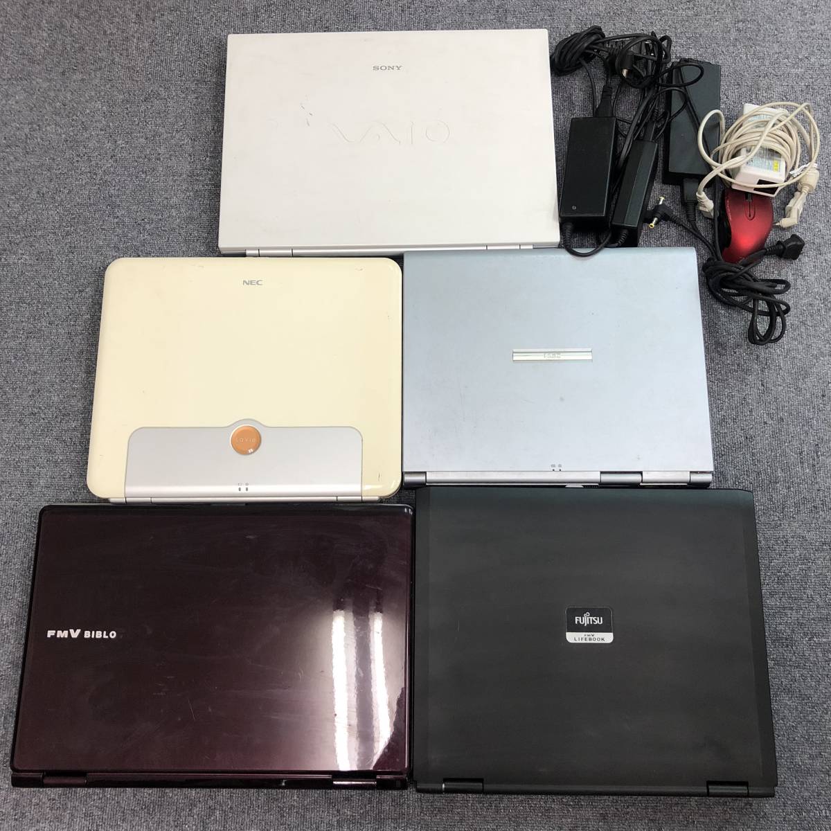 ジャンク品 ノートパソコン 5台セット（VAIO・LaVie・LaVie C・FMV
