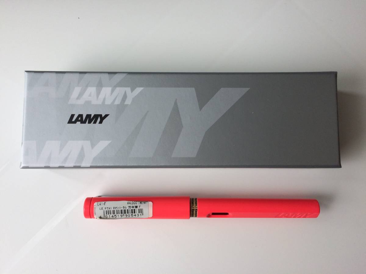 ラミー LAMY 万年筆 safari サファリ ネオンコーラル F 細字 