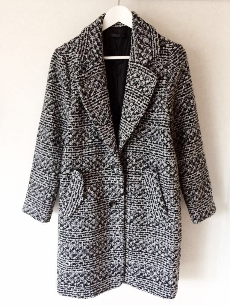 【最安値，新品】 Heather ヘザー ロングコート グレー 黒 Mサイズ(コート)｜売買されたオークション情報、yahooの商品情報をアーカイブ公開 - オークファン コート