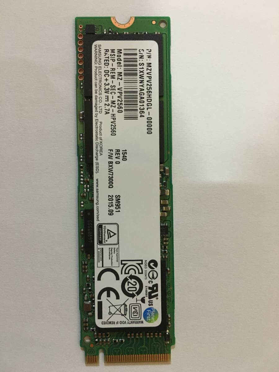 Samsung Sm951 Nvme M 2 Ssd 256gb SAMSUNG SM951-NVMe 256GB M.2 2280 PCI-Express3.0(256GB～)｜売買されたオークション情報
