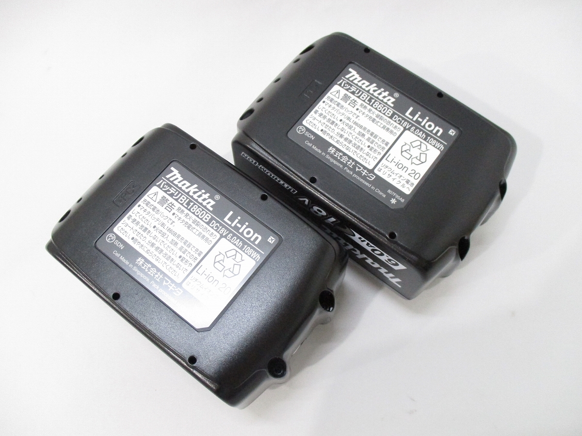 マキタ 18V 6,0Ah BL1860B 純正バッテリー 2個セット 【新品 マキタ 18V 6,0Ah BL1860B 純正バッテリー 2個セット 【新品