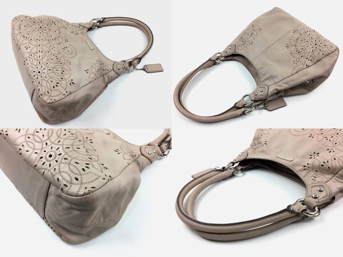 ファッション COACH コーチ アシュレイ トスド レーザーカット レザー 