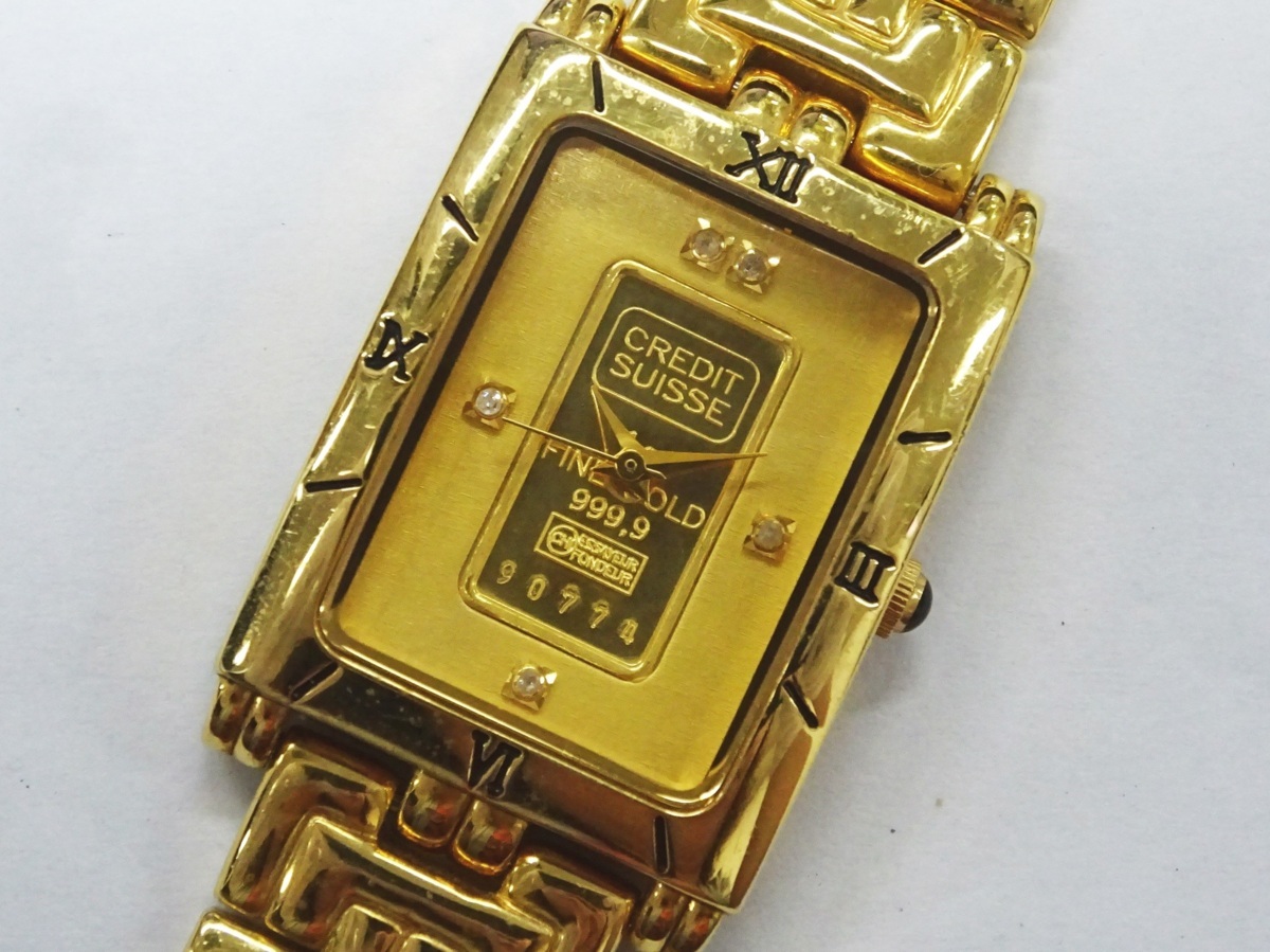 f029◇ELGIN エルジン CREDIT SUISSE FK-928-C 999.9 gold.ingot 1g 