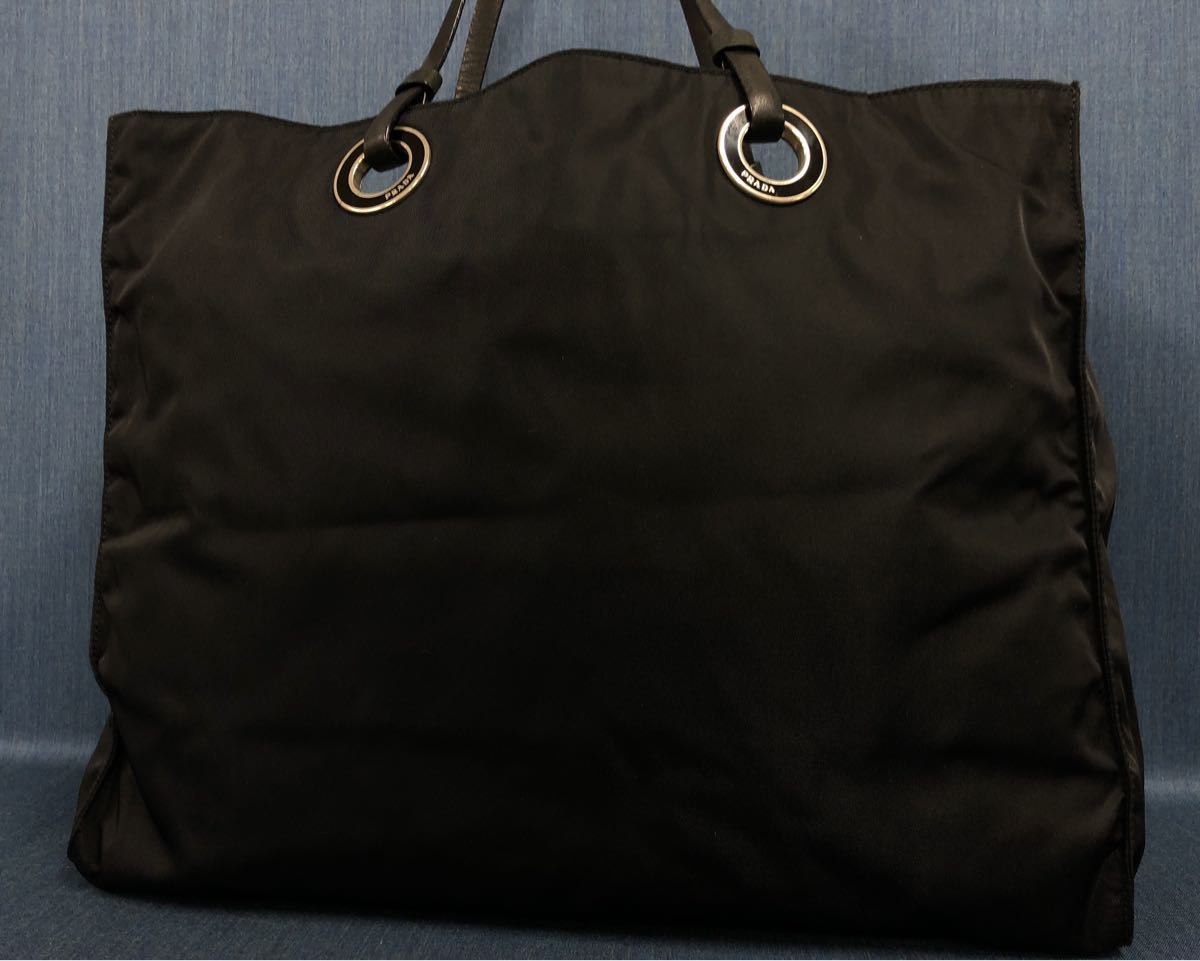 プラダ ナイロン トートバッグ PRADA レザーハンドル 美品PRADA 極美品 