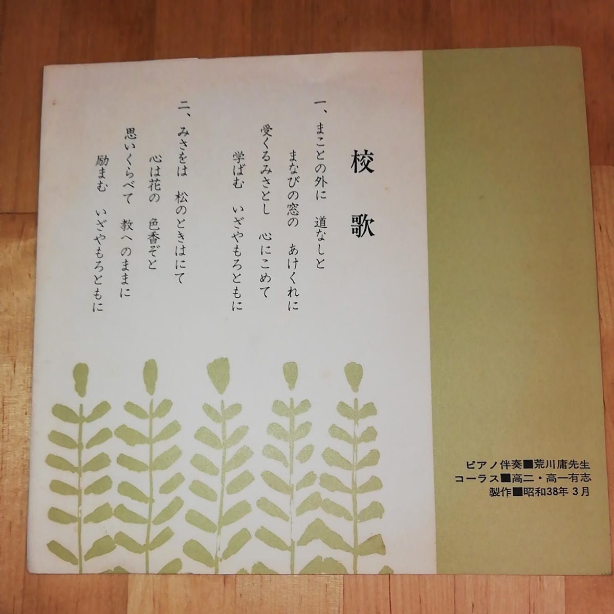 校歌 三輪田学園校歌 1963年 春 LP プレイヤー 運動会 ピクニック 日本ビクター 校歌 レア 学校 中学校生徒会(レコード)|売買され ...