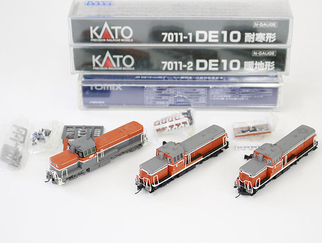 KATO カトー 7011-1 DE10 耐寒形・7011-2 DE10 暖地形、トミックス JR DE10 1000形 ディーゼル機関車 JR貨物更新新車 3点セット