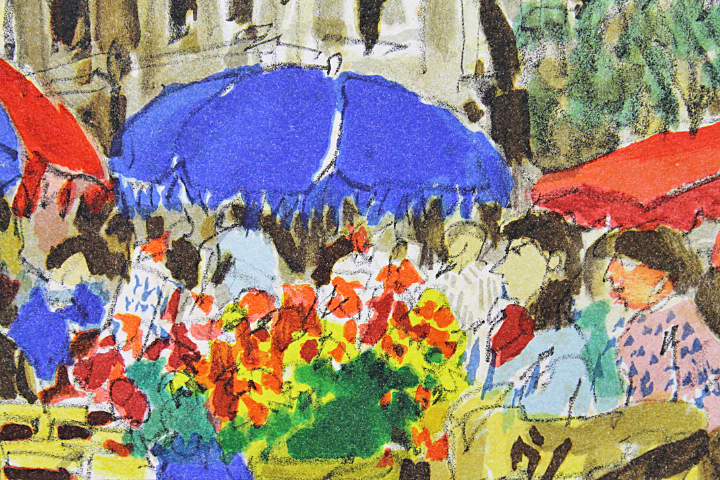 美品 児玉幸雄「カフェ・ドゥ・リュウ・セーヌ」リトグラフ □児玉幸雄