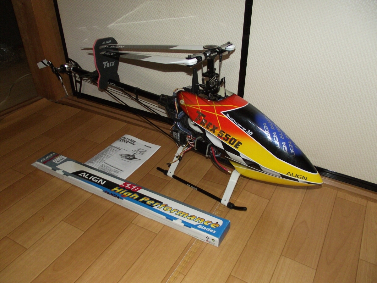 アライン align t-rex 550e fbl 3g ラジコン ヘリコプター 電動 ジャンク ＪＲ forza 純正メカ付属 新品メインローターブレード付き trex