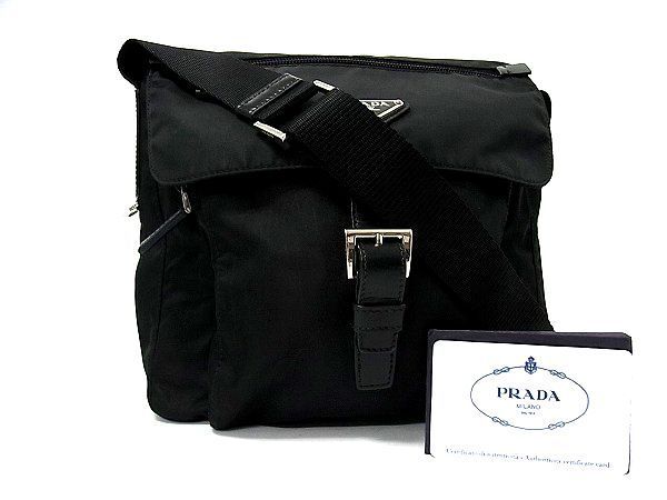1円 PRADA プラダ BT8994 ロゴ ナイロン×レザー ショルダーバッグ