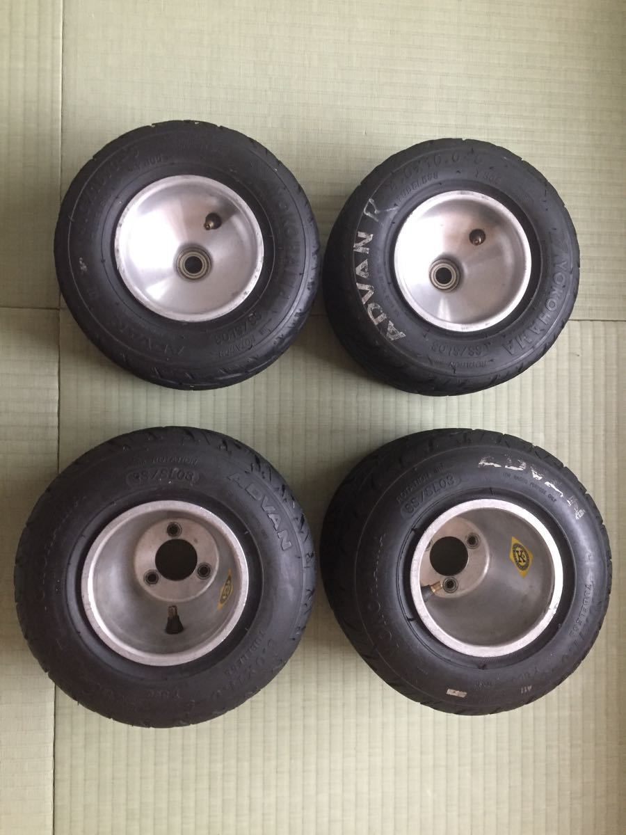 ADVAN SL03 アルミホイール付 レーシングカート用ウェットタイヤ