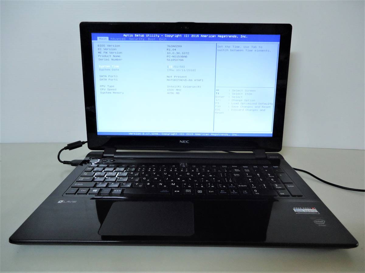 ジャンクPC LAVIE PC-NS150AAB ジャンク!NEC PC-NS150AAB○Cel3205U 1.5G 4G 1T B3966 NEC LaVie Note