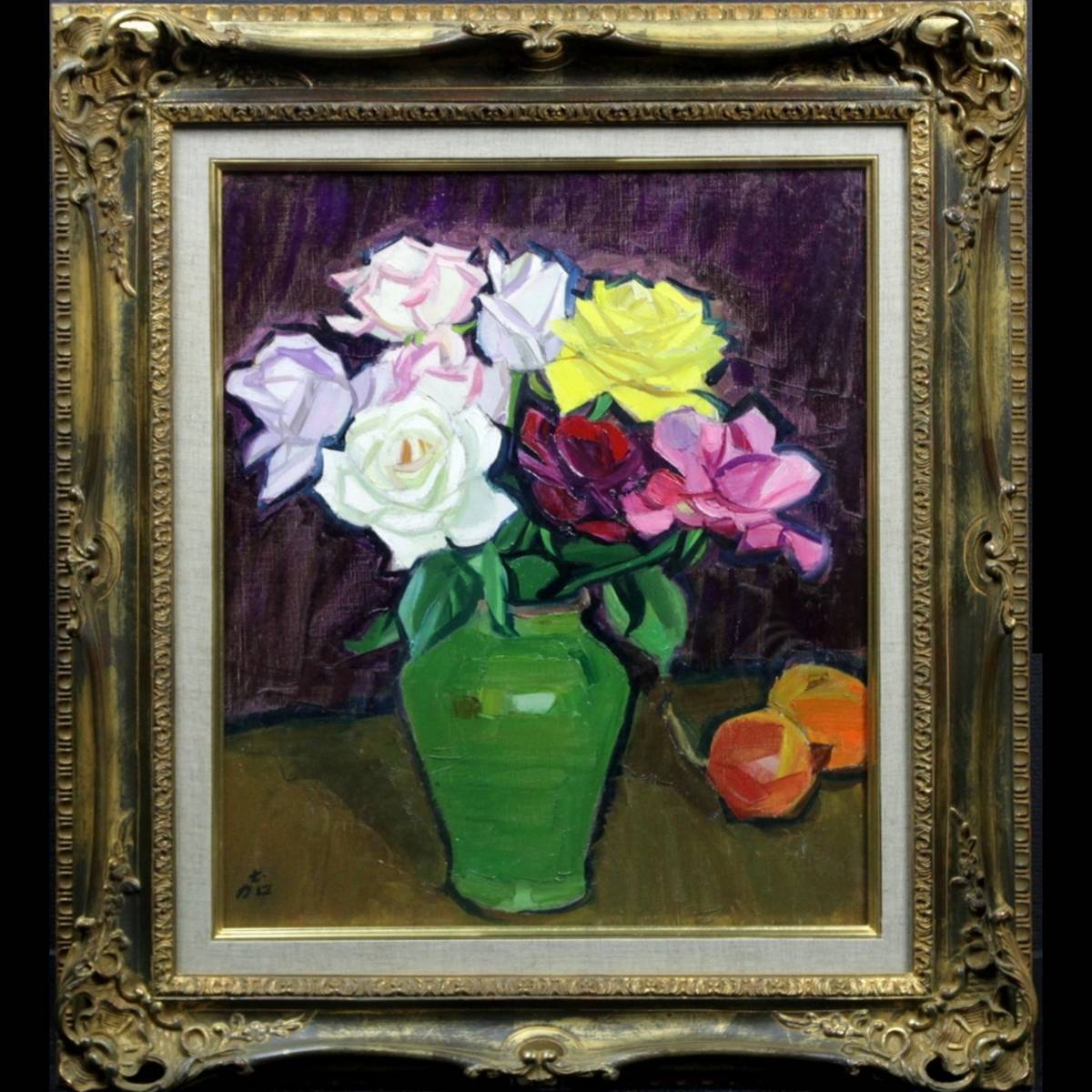 薔薇】肉筆油彩画 S. Kishimoto 薔薇】肉筆油彩画 S. Kishimoto【公式