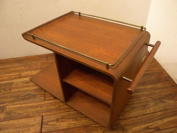 ヴィンテージ ジャパニーズモダン プライウッド チーク×真鍮 小ワゴン/北欧アンティークACME天童木工D&DEPARTMENT無印unico秋田木工IDEE