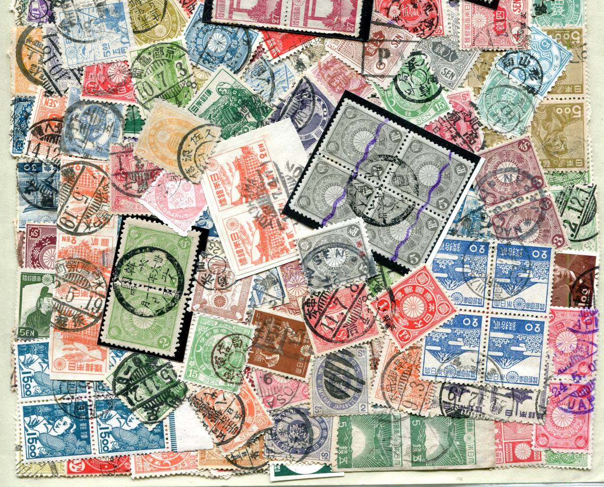 日本 戦前～戦後昭和20年代 明治 大正 昭和の普通切手 1100枚超 小判
