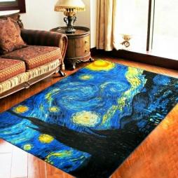 星月夜 ゴッホ 絵画 カーペット ラグマット ゴッホ カーペット 星月夜