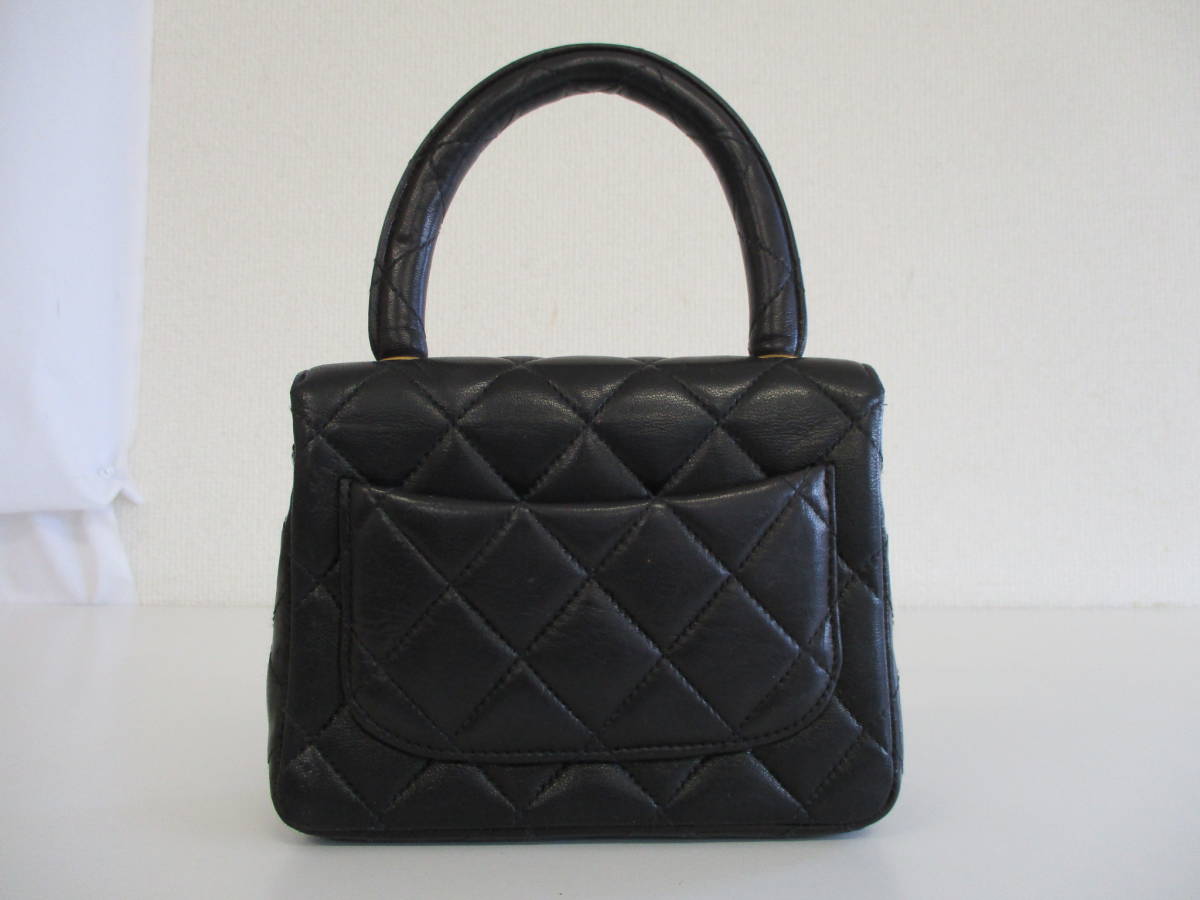 CHANEL ミニ マトラッセ ラムスキン 親子バッグ 小 ブラック系 シリアル・刻印あり ゴールド金具 ココマーク 付属品あり ハンドバッグ マトラッセ 親子バッグ ハンドバッグ CHANEL&frasl;シャネル ゴールド 親子\u202c\u202c