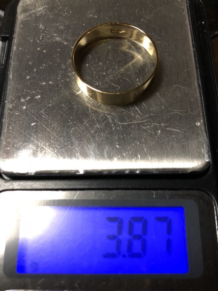 k18 平打ち リング 指輪 大きめ 23号 未使用品 美品 シンプル お洒落 18金 メンズ レディース